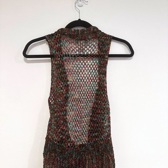 NWOT, Demanding, Multi-Color Knit Long Cardigan Vest, Size Small - Picture 5 of 13